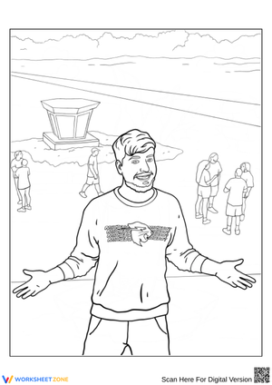 MrBeast Challenge Arena Coloring Page