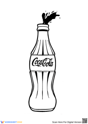Coca-Cola Bottle Coloring Page – Classic Splash Design