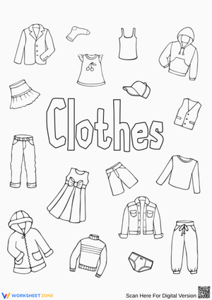 Clothing Items Coloring Page for Kids