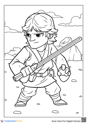 Chibi Luke Skywalker Coloring Page