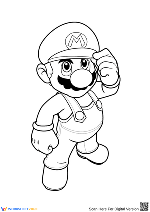 Mario Salute Smash Bros Coloring Page