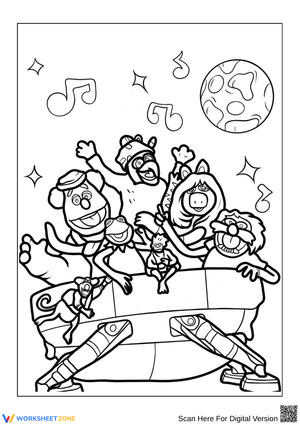 Muppets in Space Coloring Page – Outer Space Adventure