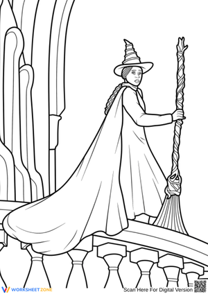 Elphaba on Balcony Wicked Coloring Page