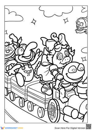 Muppet Babies Train Ride Coloring Page 