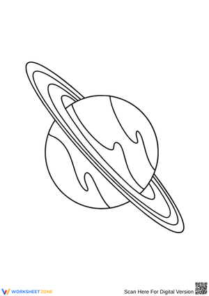 Wavy Saturn Coloring Page for Kids