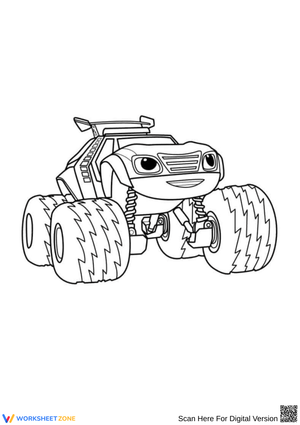 Smiling Blaze Monster Truck Coloring Page