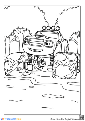 Blaze Monster Truck Off-Road Adventure Coloring Page