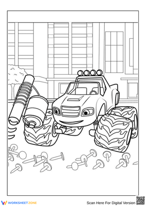 Blaze Monster Truck Fix-It Coloring Page