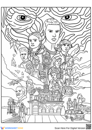 Stranger Things Season 4 Coloring Page with Vecna