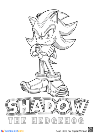 Shadow the Hedgehog Coloring Page for Kids