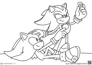 Shadow and Sonic Selfie Coloring Page