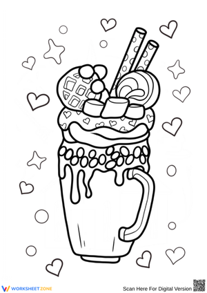 Candy Explosion Milkshake Coloring Page