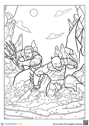 Aquaman and Batman Coloring Page – Superhero Team-Up
