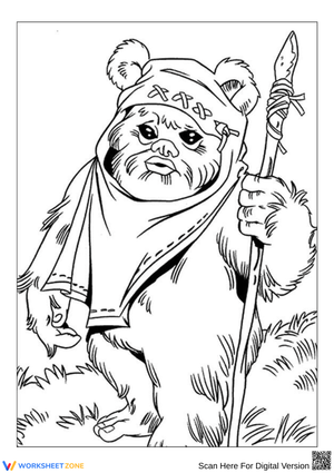Chewbacca-Inspired Warrior Coloring Page