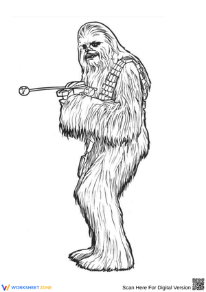 Chewbacca Holding Bowcaster Coloring Page