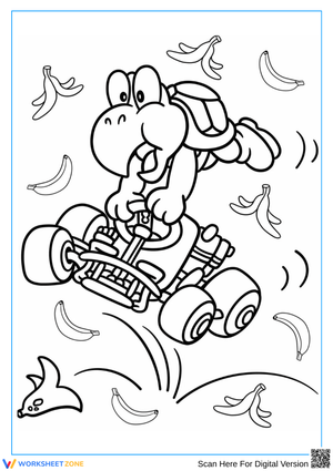 Mario Kart Koopa Troopa Racing Coloring Page