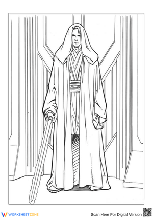 Anakin Skywalker in Jedi Robe Coloring Page