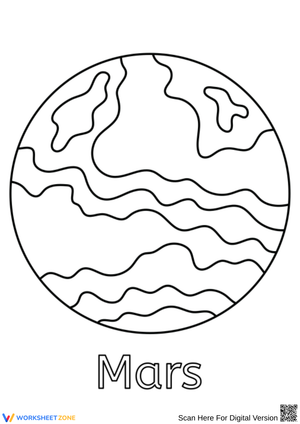 Mars Planet Coloring Page for Kids