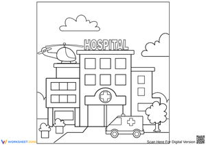 Community Heroes at the Hospital Coloring Page for Kids