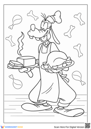 Goofy Cooking Coloring Page – Disney Chef Fun