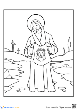 Saint Veronica Coloring Page – Sixth Station of the Cross