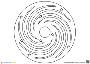 Swirling Spiral Galaxy Coloring Page for Kids