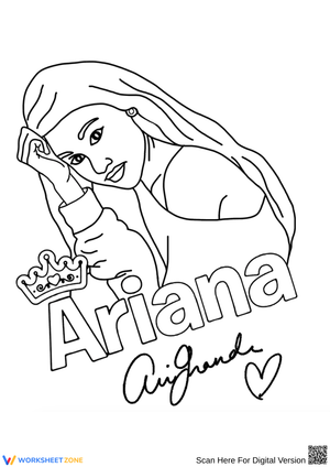 Ariana Grande Name & Autograph Coloring Page