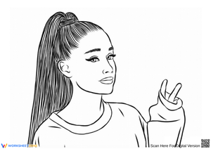 Ariana Grande Peace Sign Coloring Page