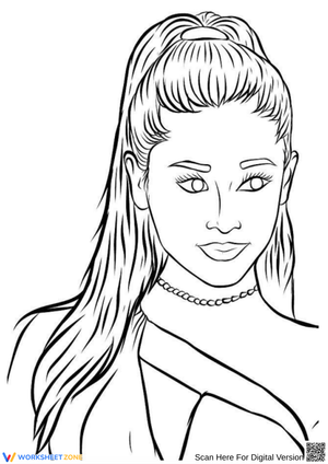 Ariana Grande Coloring Page with Choker Necklace