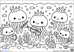 Royal Jellyfish Band Coloring Page