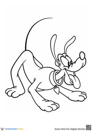 Playful Pluto Coloring Page