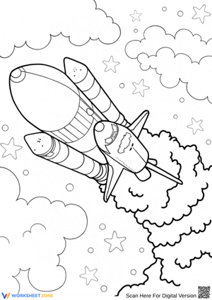 Space Shuttle Rocket Launch Coloring Page