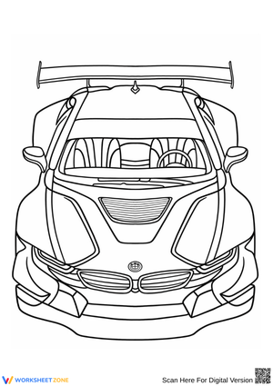 Cool BMW Race Car Coloring Page for Kids