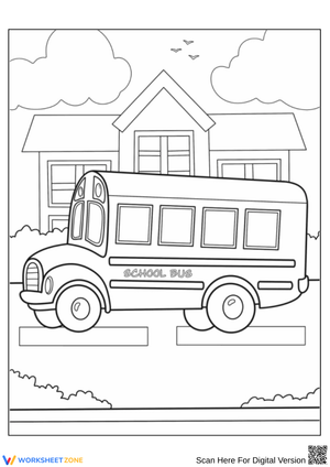 Classic School Bus Coloring Page for Kids