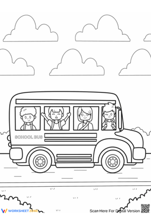 School Bus Ride Coloring Page for Kids