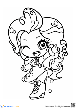 Chibi Kawaii Equestria Girls Pinkie Pie Coloring Page