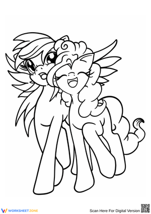My Little Pony Pinkie Pie and Rainbow Dash Coloring Page