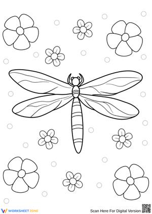 Beautiful Dragonfly Coloring Page for Kids