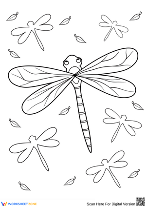 Flying Dragonfly Coloring Page for Kids