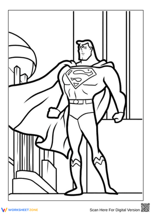 Cartoon Superman City Hero Coloring Page