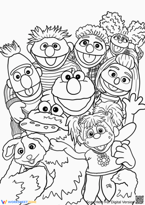 Sesame Street Best Friends Coloring Page