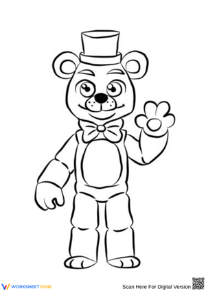 Friendly Freddy Character Coloring Page