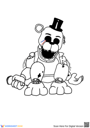 Creepy Broken Freddy Coloring Page