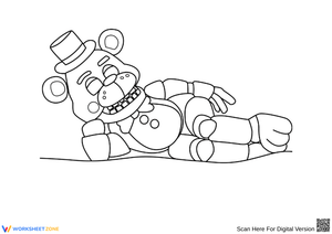 Relaxed Golden Freddy Coloring Page
