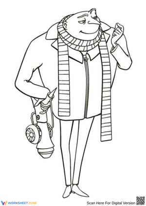 Gru Coloring Page – Freeze Ray in Hand