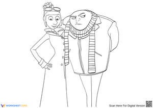 Gru and Lucy Coloring Page – Despicable Me Printable