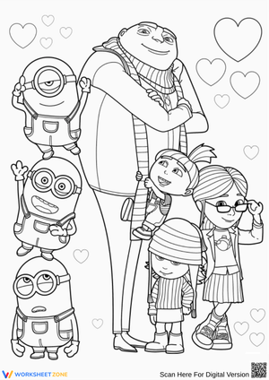 Gru Coloring Page – Family & Minions Fun