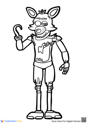 Foxy Coloring Page – Pirate Animatronic from FNAF
