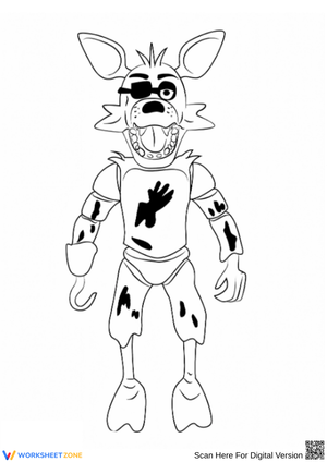 Foxy Coloring Page – Classic Pirate Animatronic Pose