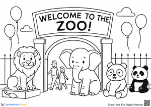Welcome to the Zoo Coloring Page
